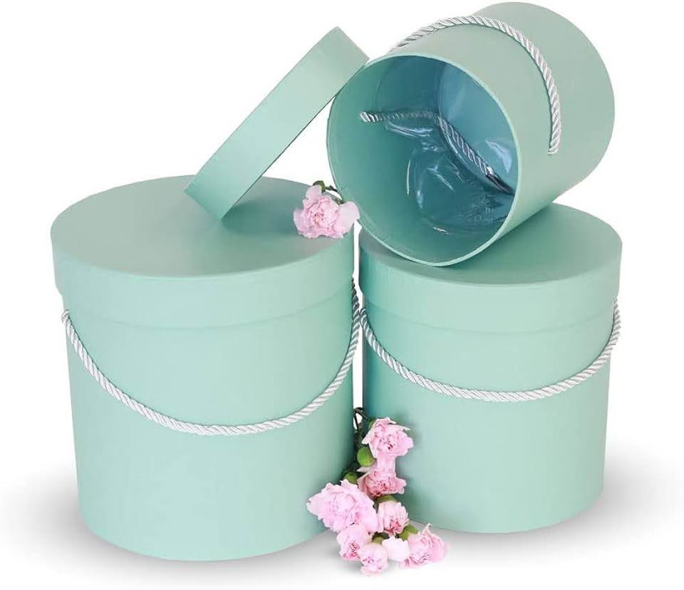 Premium Quality Round Flower Box, Gift Boxes for Luxury Flower and Gift Arrangements, Set of 3 pcs