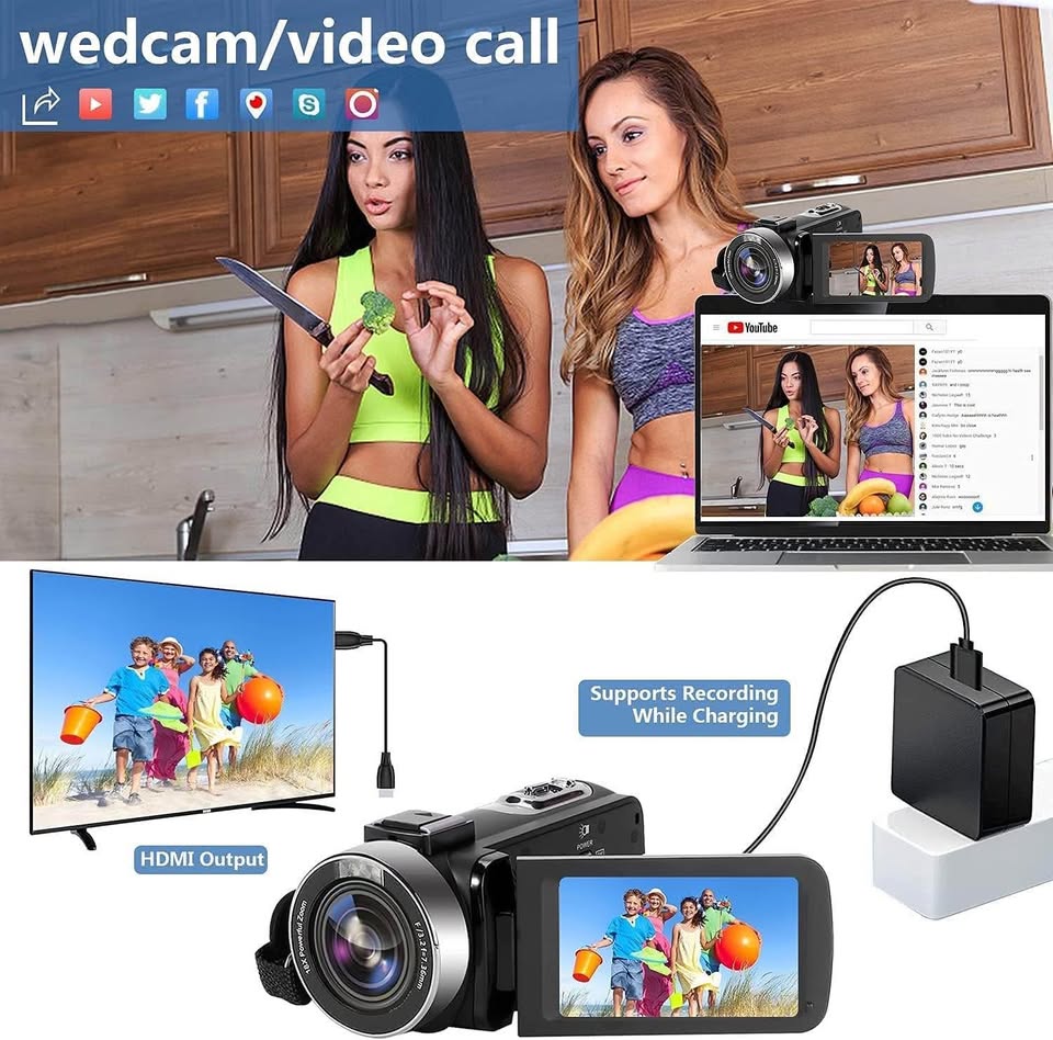 4K Video Camera Camcorder 48MP 60FPS 18X Digital Camera IR Night Vision Video Camera for YouTube