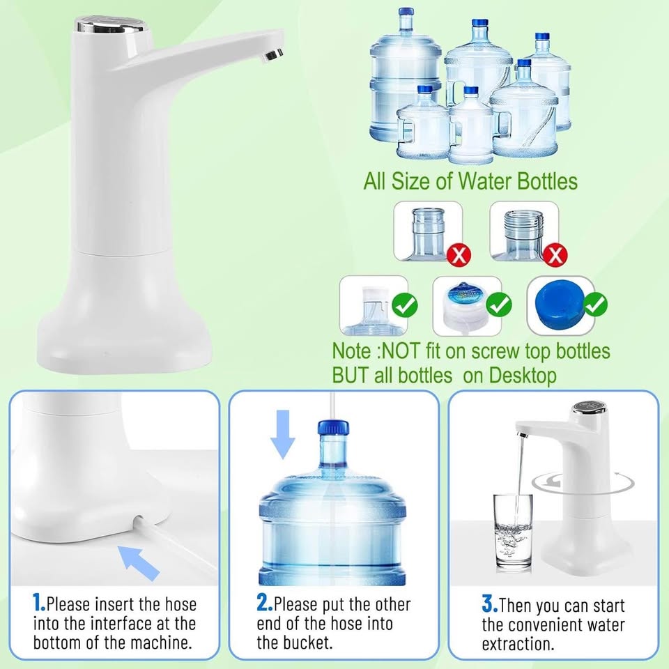 Desktop Water Dispenser for 5 Gallon Bottle, Mini Water Dispenser with 1200mAh Battery