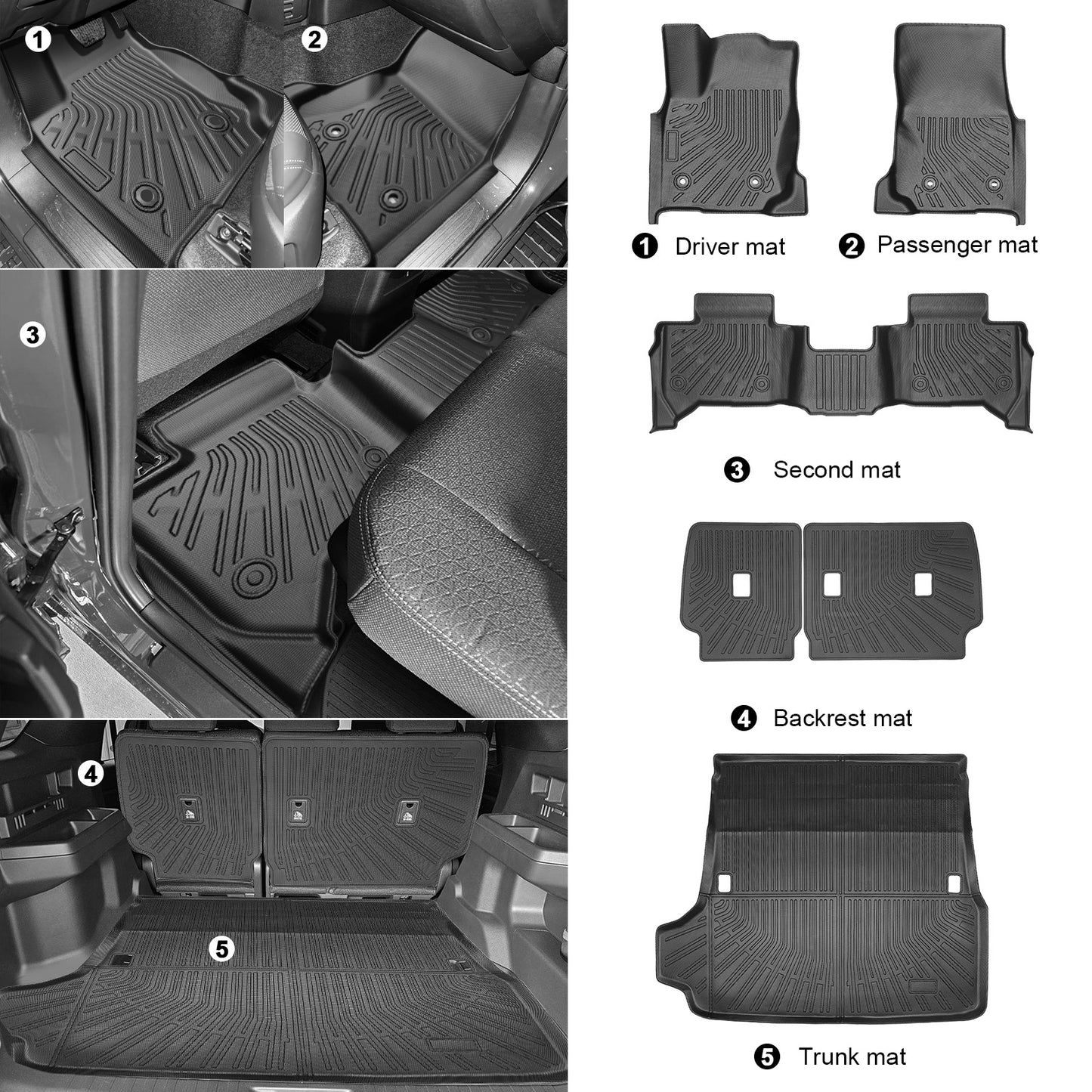 🔥 2025-2026 Toyota 4Runner Custom TPE Floor Mats & Trunk Mat Set 🚙