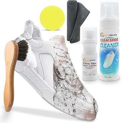 AntDesign Shoe Cleaner Kit with Bottle and shoe care Lotion,with with Shoe Brushes & Towel,Sneaker Cleaning Kit for Leather Nubuck Mesh Suede Knit White Shoe Trainer and All Materials