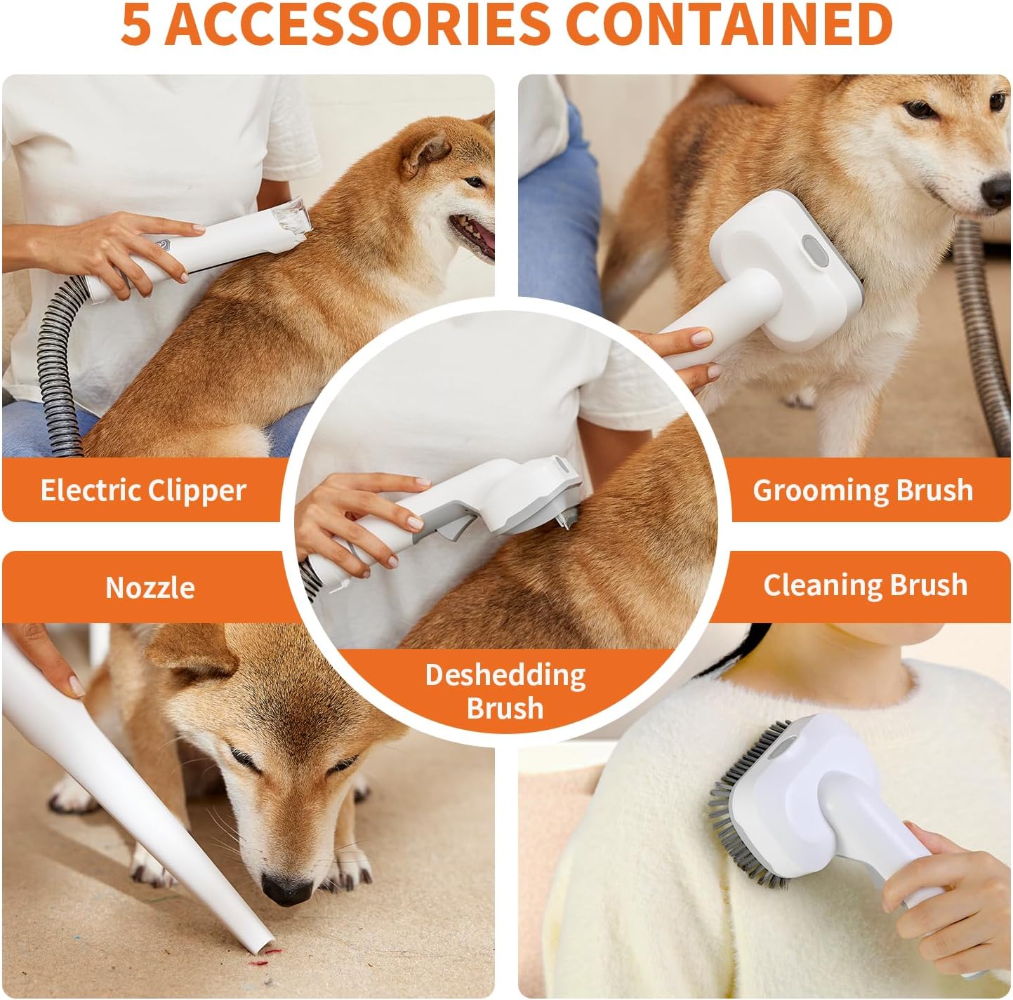 Dola DaDa Dog Grooming Kit - Dog Clippers & Vacuum for Pet Hair Removal, 11000Pa Suction, 2L Capacity, Low Noise for Dogs & Cats
