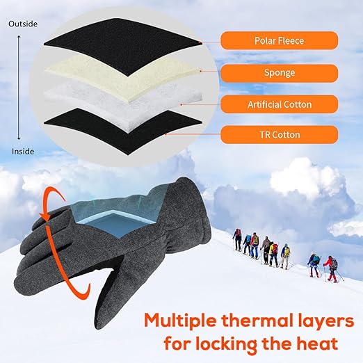 OZERO Winter Gloves for Men & Women: Cold Weather Thermal Gloves | Mens Womens Warm Gloves for Running Cycling Driving