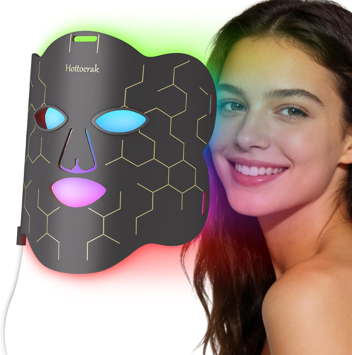 7 Colors LED Face Mask Light with Near-Infrared Light for Home and Travel