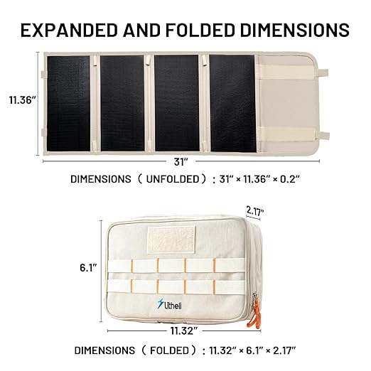 Litheli 24W Portable Solar Panel Charger, Foldout Mini Solar Panel for Camping, Hiking & Window Use, IP54 Waterproof, Dual USB-C/USB-A 5V/3A, Foldable Solar Charger for Phone, Camera & Power Bank