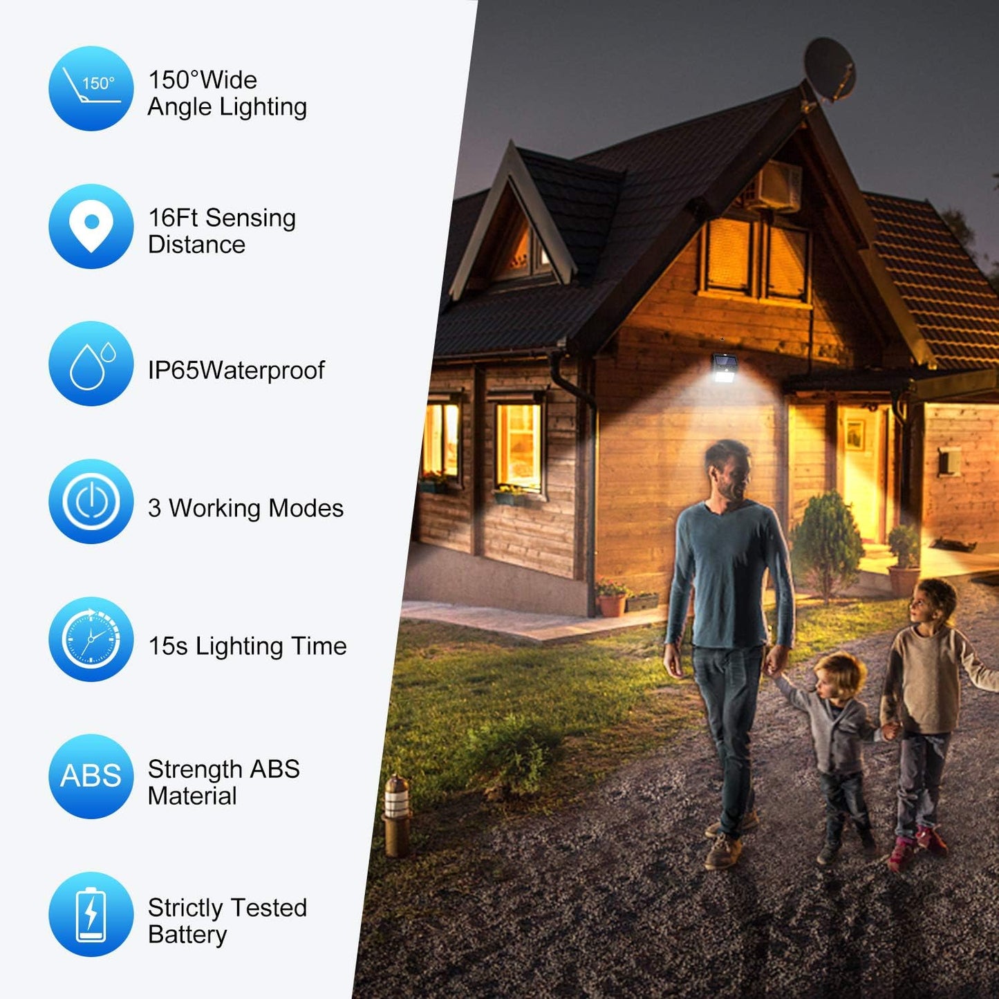 Solar Lights Outdoor [4Pack/3 Working Mode], SEZAC Solar Security Lights Solar Motion Sensor Lights Wireless IP 65 Waterproof Outdoor Lights for Garden Fence Patio Garage (42LED)
