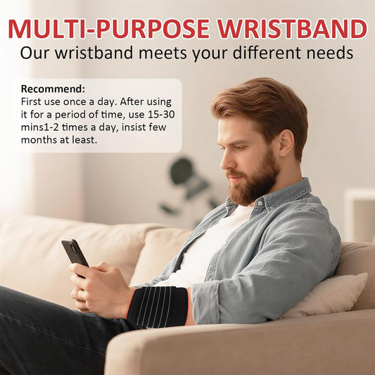Red Light Lamp Belt, 72 Pcs LEDs 3-in-1 Chips 12.3 inches*5.9 inches Red Light Wrist Belt with Cord and Timer for Home & Travel with No Power Bank (Black)