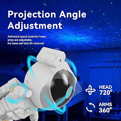 Astronaut Star Projector Night Light - Space Buddy Projector, Galaxy Starry Nebula Ceiling Projection Lamp with Timer and 360°Adjustable, Kids Adults Room Decor, for Bedroom, Game Room etc.