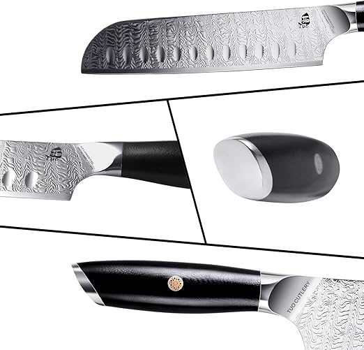 TUO Santoku Knife - 7 inch Kitchen Knife Japanese Chef Knife Asian Knife, Japanese AUS-8 Stainless Steel with Ergonomic G10 Handle - Falcon S Series with Gift Box