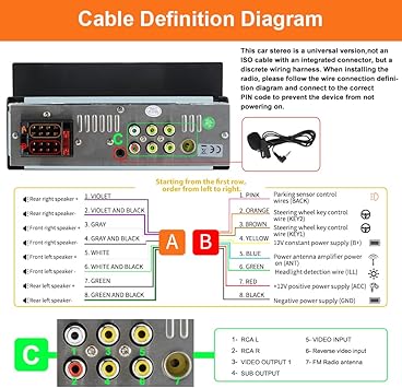 Single Din Car Stereo, 6.86 Inch CarPlay & Android Auto HD IPS Touchscreen Radio with Bluetooth with Backup Camera, Support USB Type-C Charging/USB/Mirror Link/Microphone/FM/EQ