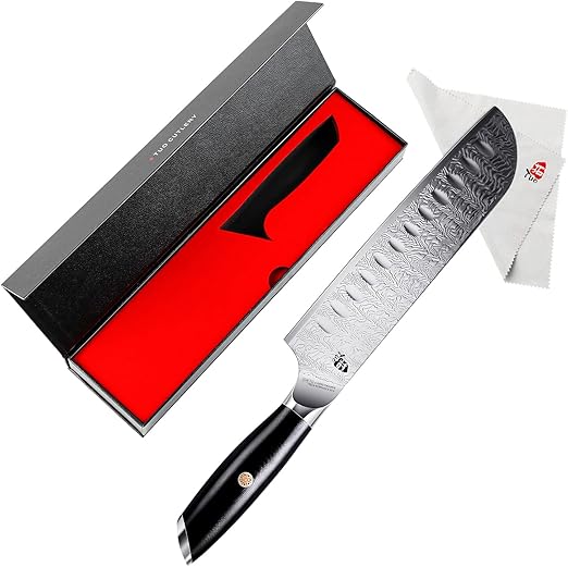 TUO Santoku Knife - 7 inch Kitchen Knife Japanese Chef Knife Asian Knife, Japanese AUS-8 Stainless Steel with Ergonomic G10 Handle - Falcon S Series with Gift Box