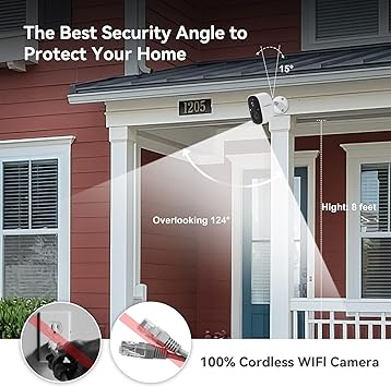 LongPlus Wireless Outdoor Surveillance Camera with 10m Colorful Night Vision, PIR Motion Detection, Hibernate, Cloud/SD Storage, Two-Way Audio, 2.4GHz