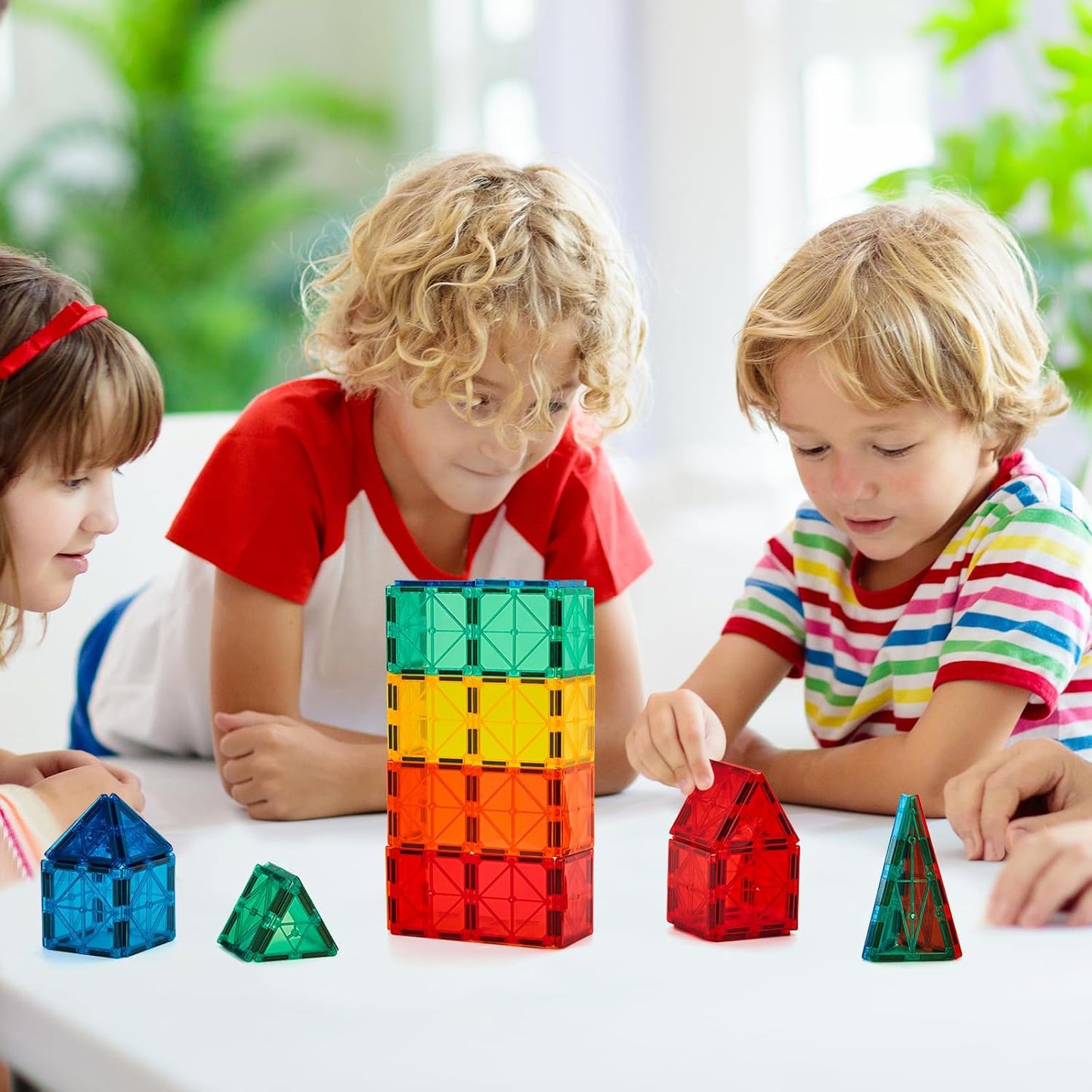Magnetic Tiles, 110PCS Magnet Building Set, Magnetic Building Blocks,Construction STEM Toys for Kids, Gift for Boys Girls