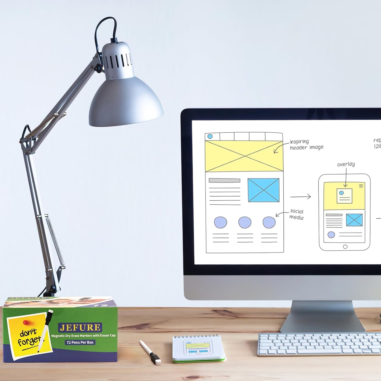 JEFURE 25Pcs Black Magnetic Dry Erase Markers with Eraser Cap, White Board Mini Dry erase Markers Bulk, Fine Point Tip Student White Board Markers for Teachers Office School Supplies