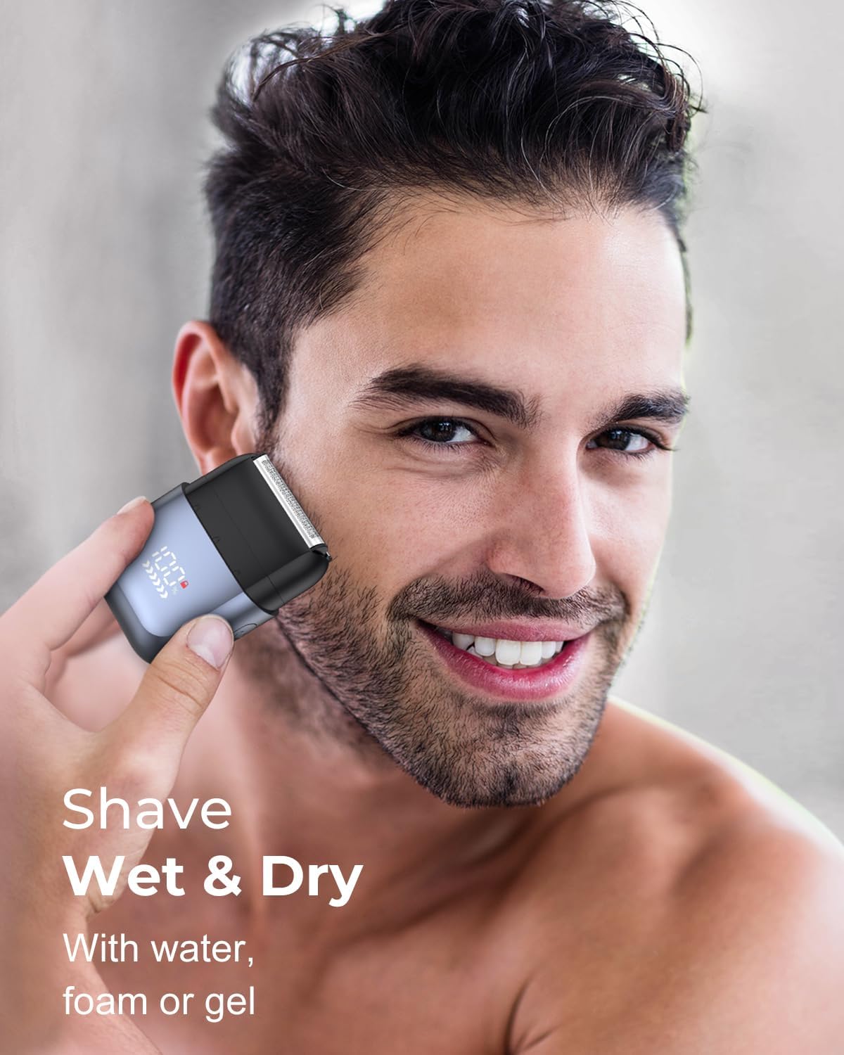 Travel Electric Razors for Men:Mini Men's Foil Shavers for Close Shaving Face With High Speed 3 Floating Blade Heads, USB C Fast Rechargeable IPX7 Waterproof Wet Dry for Travel & Home & Business