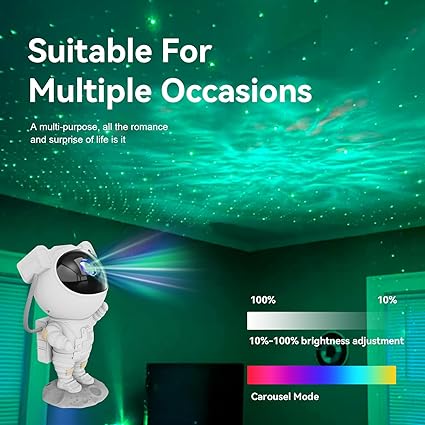 Astronaut Star Projector Night Light - Space Buddy Projector, Galaxy Starry Nebula Ceiling Projection Lamp with Timer and 360°Adjustable, Kids Adults Room Decor, for Bedroom, Game Room etc.