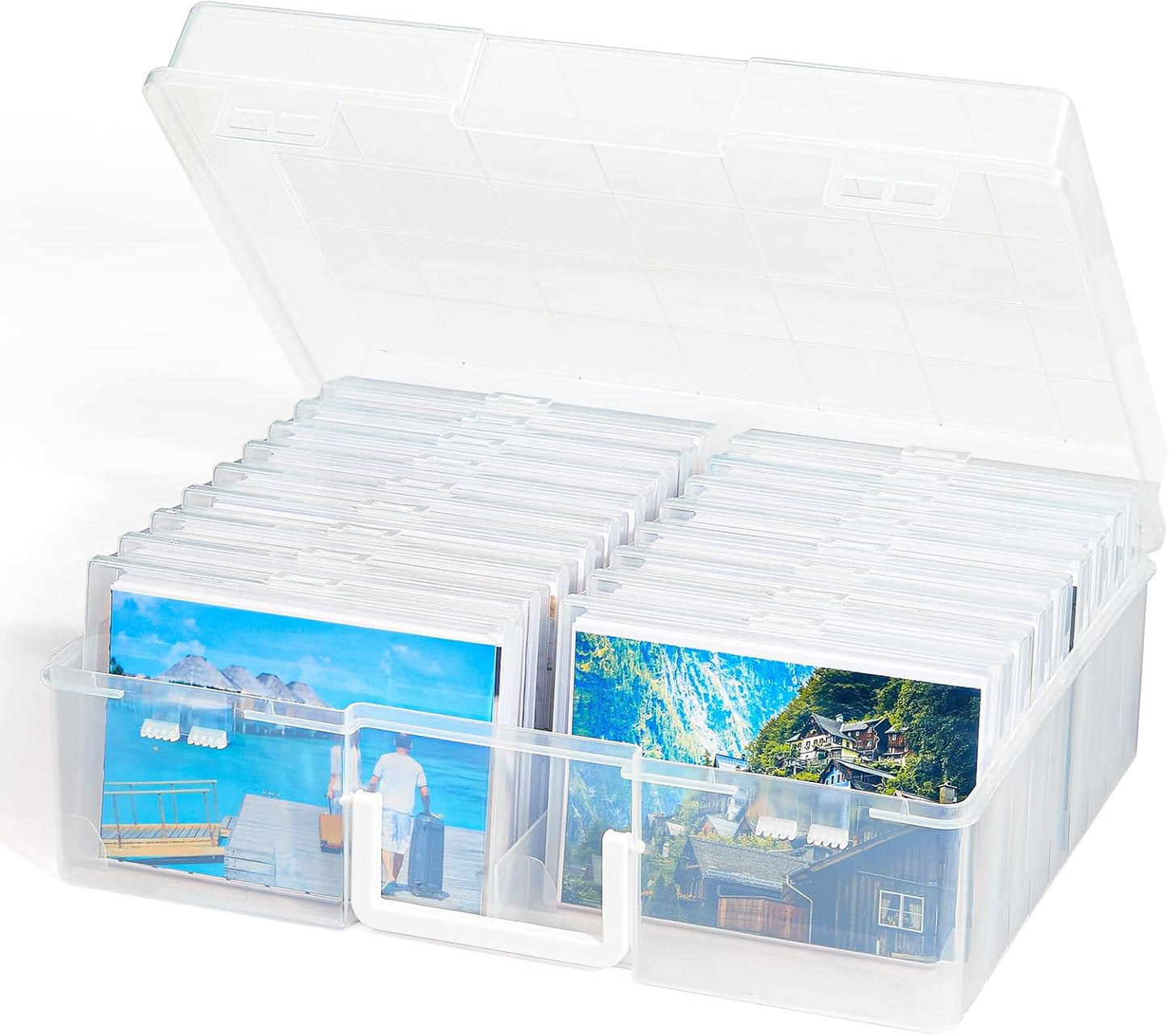 Lifewit 18 Inner Photo Storage Box, 4" x 6" Photo Case, Clear Craft Keeper, Plastic Organizer Boxes for Seed, Cards, Stickers, Crayon, Beads, Jewelry