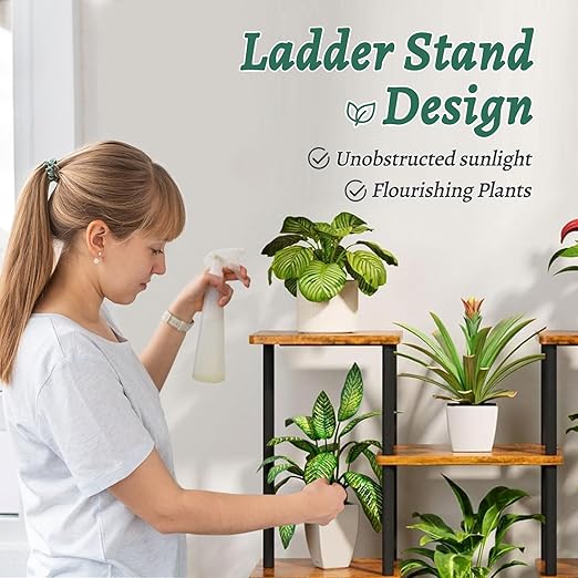 Plant Stand with Grow Light 6 Tiered Indoor Plant Shelf Flower Stand for Living Room, Balcony, Garden, Patio (10 pots)