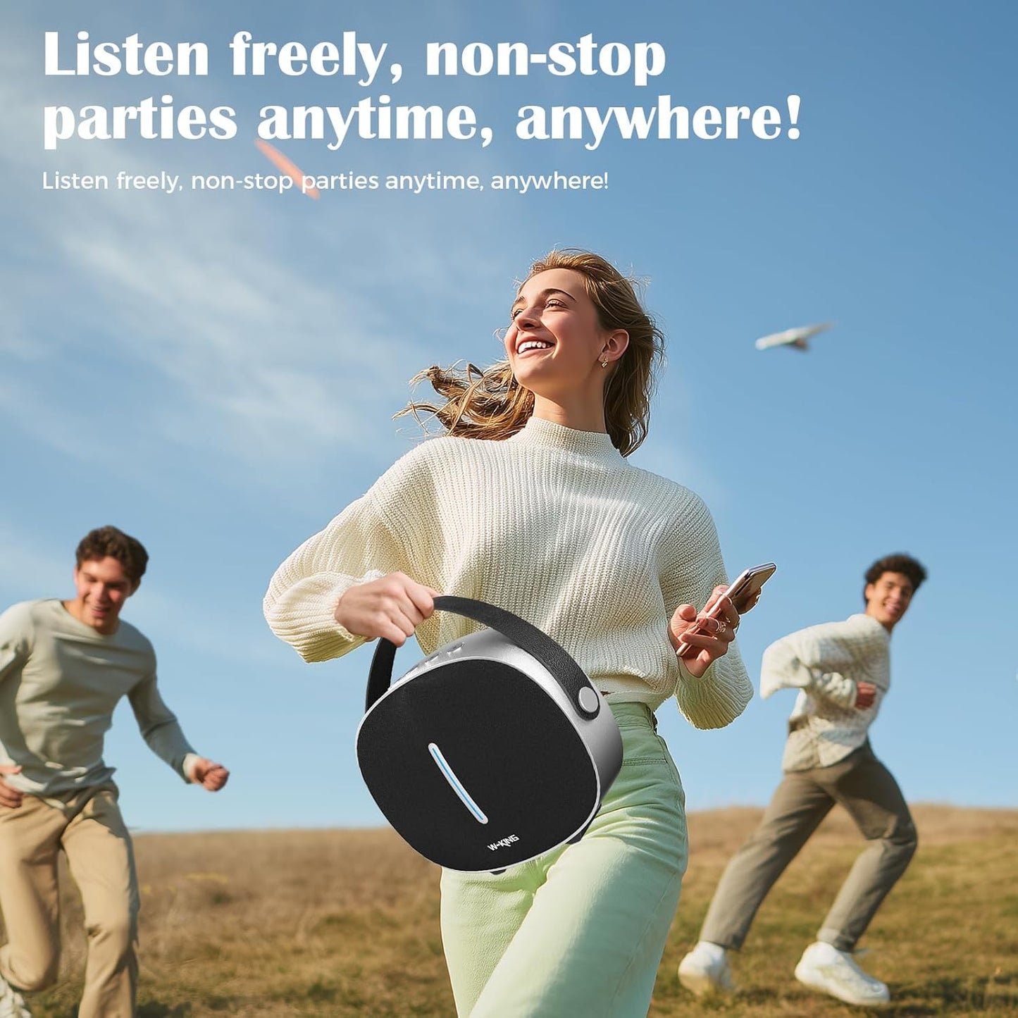 Bluetooth Speaker Loud, W-KING T8II Portable Bluetooth Speakers Wireless, 96W Peak Powerful Outdoor Boombox Subwoofer, Deep Bass/Clear Sound, BT5.4/Fast Charging/USB/AUX, Party Large Speaker