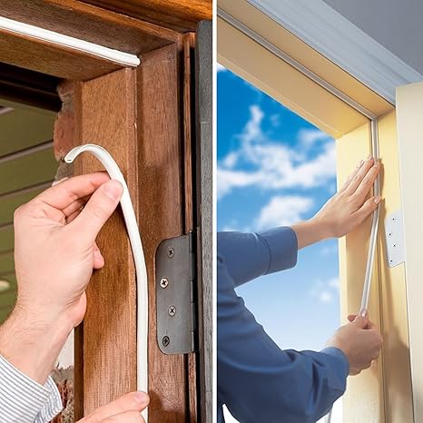 2Pc Silicone Seal Strip, Self-Adhesive Weather Stripping for Doors and Windows, Soundproof, Insulation, and Dustproof, 33Ft (Yellow)