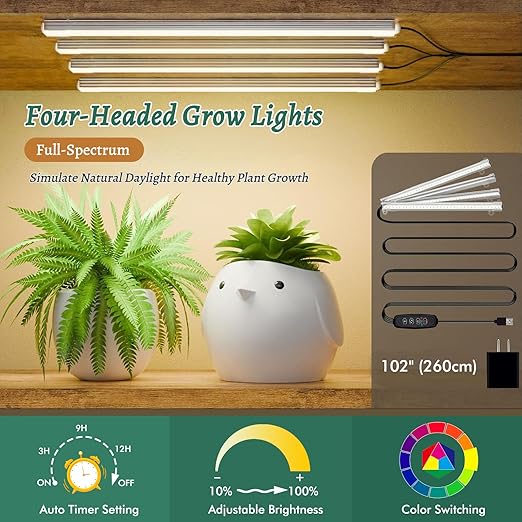 Plant Stand with Grow Light 6 Tiered Indoor Plant Shelf Flower Stand for Living Room, Balcony, Garden, Patio (10 pots)