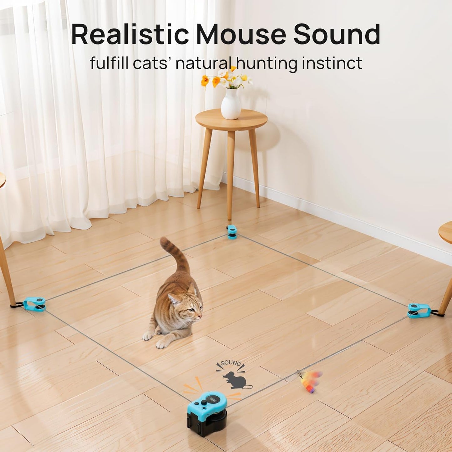 Cat Toys for Indoor Cats,New Cat Treadmill,Automatic/Remote Control cat Toys, Adjustable Speed Simulated Cat Hunting Toys