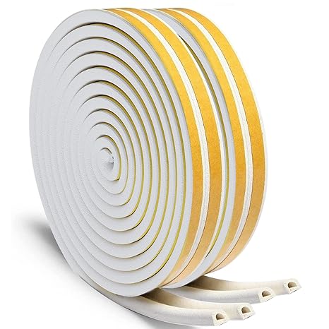 2Pc Silicone Seal Strip, Self-Adhesive Weather Stripping for Doors and Windows, Soundproof, Insulation, and Dustproof, 33Ft (Yellow)