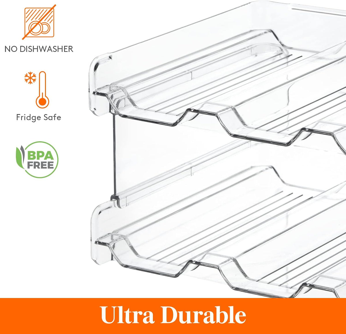 Stackable Water Bottle Organizer, 4-Tier, Holds 12 Bottles