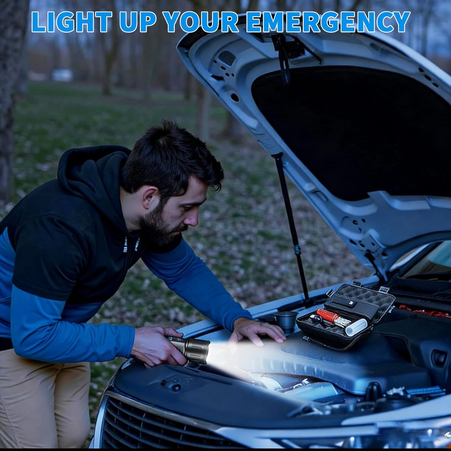 Rechargeable LED Flashlight 990000 High Lumens, Powerful Super Bright Tactical Flash Light with Magnet, Zoomable, IPX7 Waterproof, 9 Modes for Outdoor Camping Emergency
