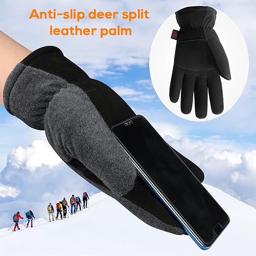 OZERO Winter Gloves for Men & Women: Cold Weather Thermal Gloves | Mens Womens Warm Gloves for Running Cycling Driving