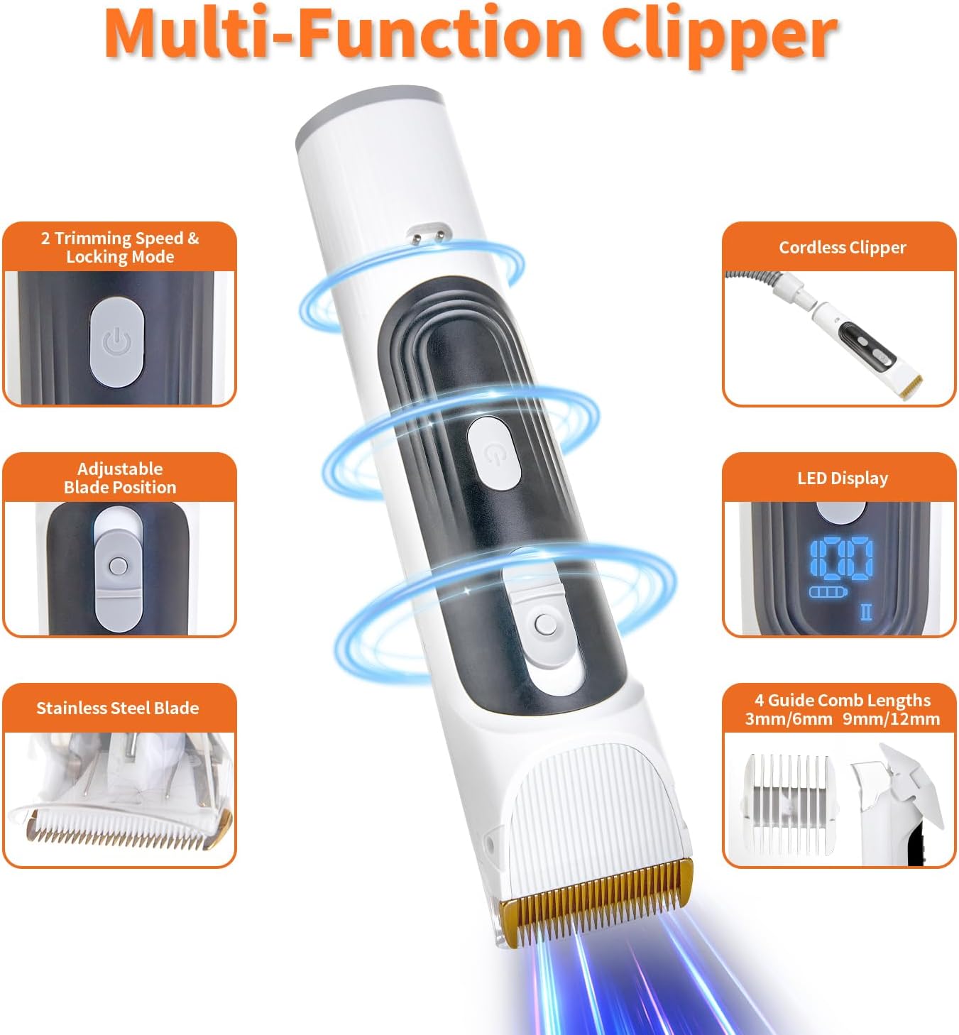 Dola DaDa Dog Grooming Kit - Dog Clippers & Vacuum for Pet Hair Removal, 11000Pa Suction, 2L Capacity, Low Noise for Dogs & Cats