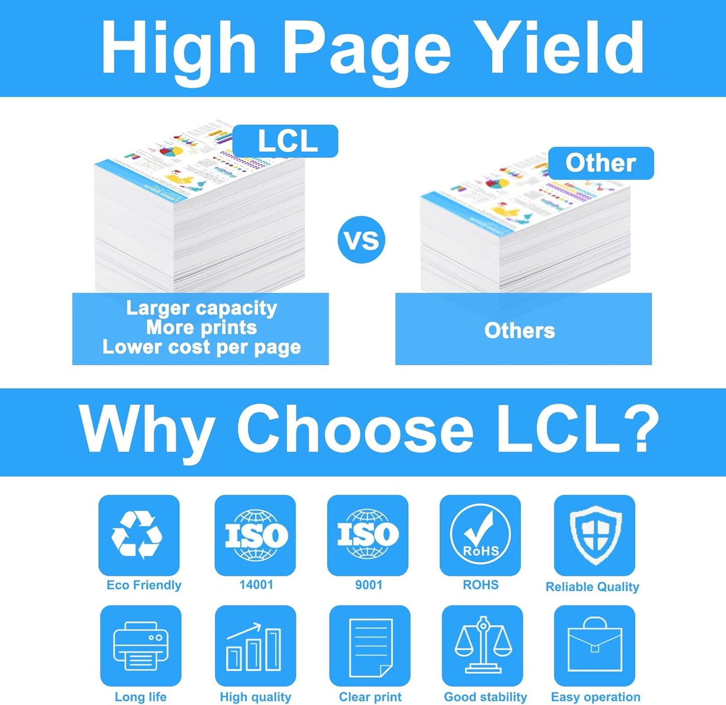 LCL 兼容 Brother TN223 TN-223 TN223BK TN-223BK 硒鼓（单支装，黑色），适用于 HL-L3210CW HL-L3230CDW HL-L3270CDW HL-L3290CDW MFC-L3710CW MFC-L3750CDW MFC-L3770CD HL-L3230CDN 