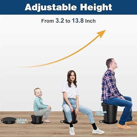 HK Portable Toilet with Toilet Paper Holder and Lid, Retractable Porta Potty for Camping, Foldable Toilet Adjustable Height for Camping, Hiking, Fishing, RV Travel, Road Trips