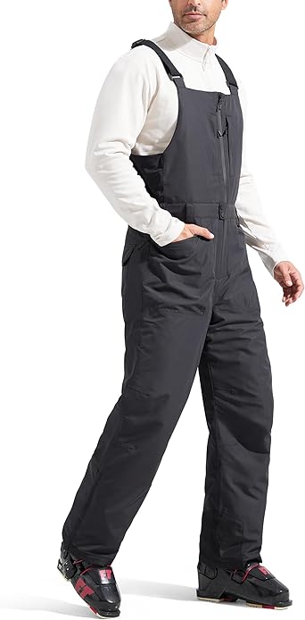 FREE SOLDIER Men's Insulated Waterproof Snow Bibs Ski Overalls