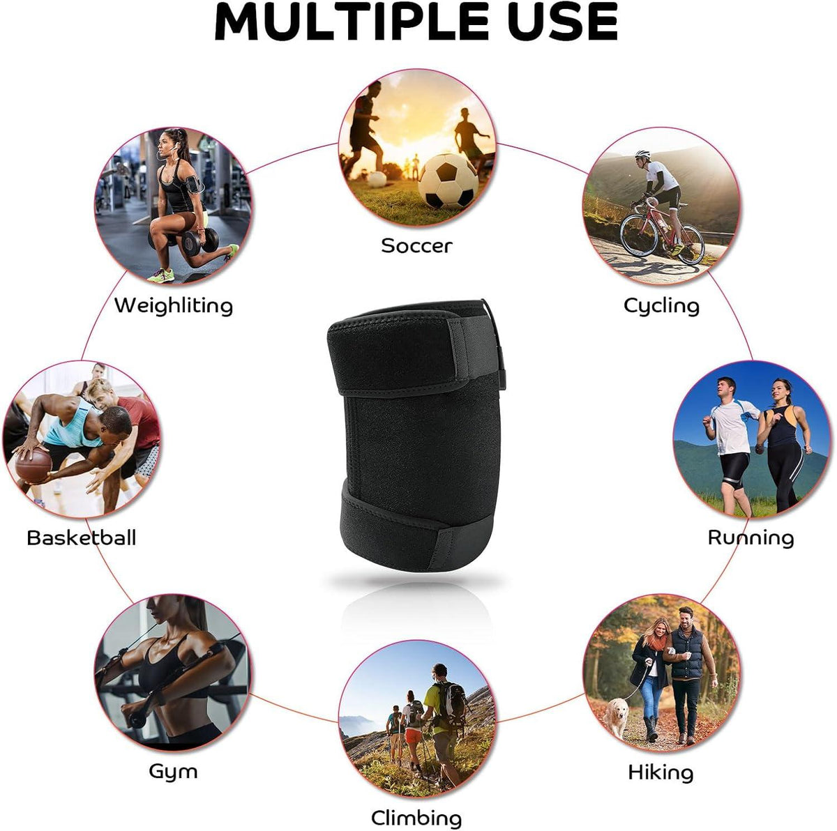 Red Light Lamp Belt for Knee 80 LEDs Red Light Knee Brace 660nm Red Light & 850nm Near Infrared Light for Body