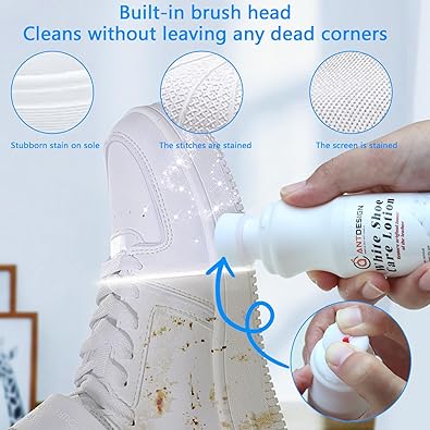 AntDesign Shoe Cleaner Kit with Bottle and shoe care Lotion,with with Shoe Brushes & Towel,Sneaker Cleaning Kit for Leather Nubuck Mesh Suede Knit White Shoe Trainer and All Materials