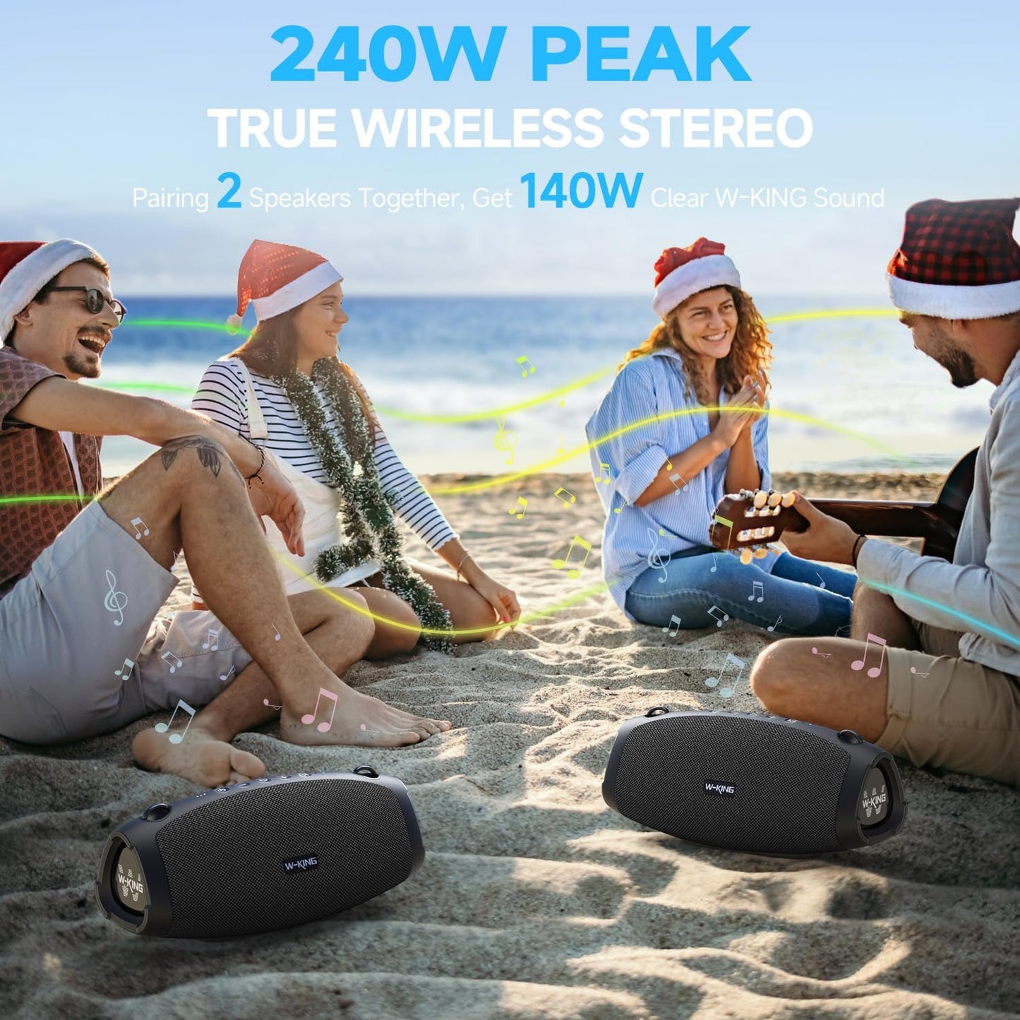 W-KING Bluetooth Speaker Wireless, X10, 120W Max IPX6 Waterproof Outdoor Loud Portable Haut Parleur Bluetooth Speaker Party Boombox,Triple Passive Radiators-70W Deep Bass/DSP/42H/PowerBank/TF/AUX/EQ/Opener