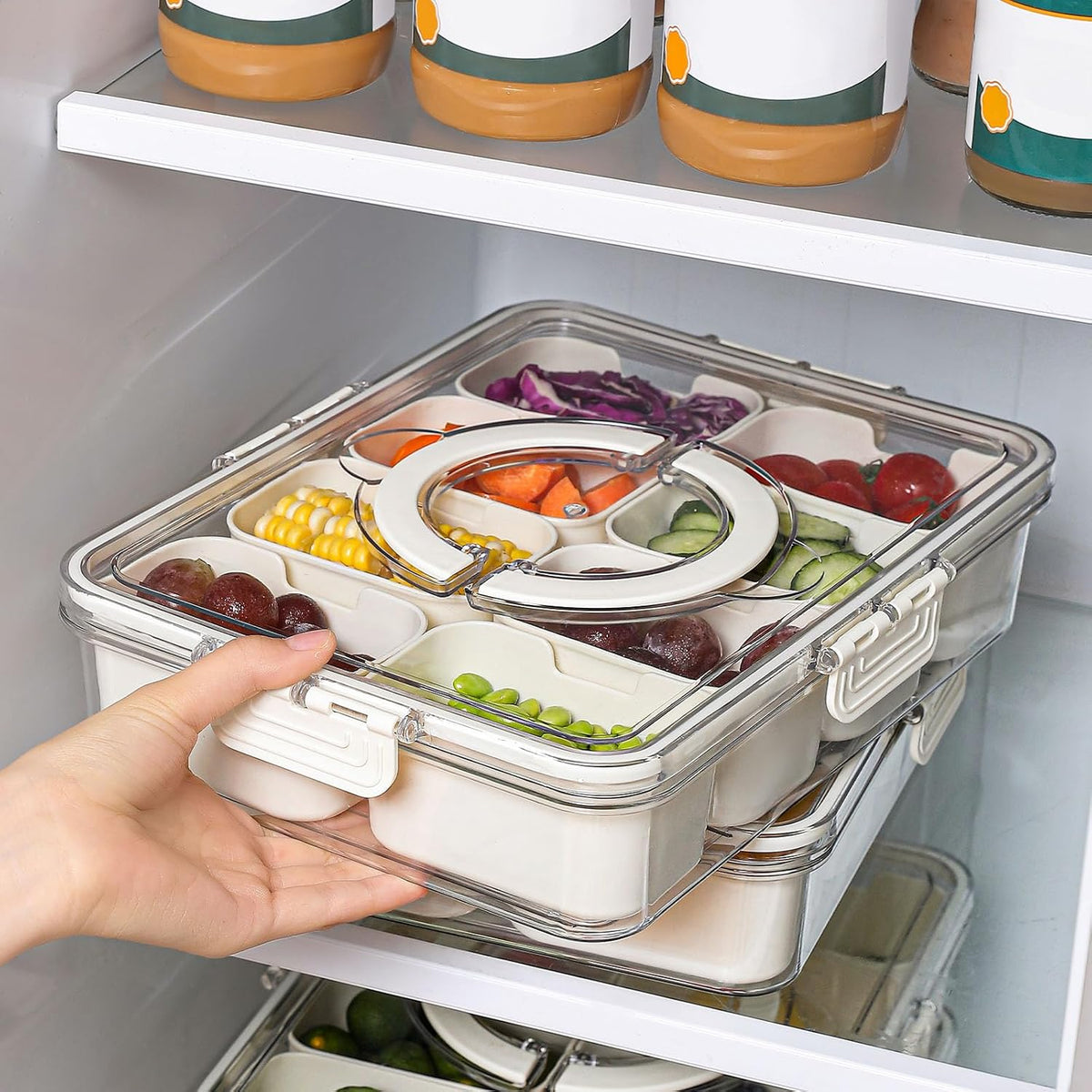 Snackle Box 8 Compartment Snack Container for Travel Road Trips