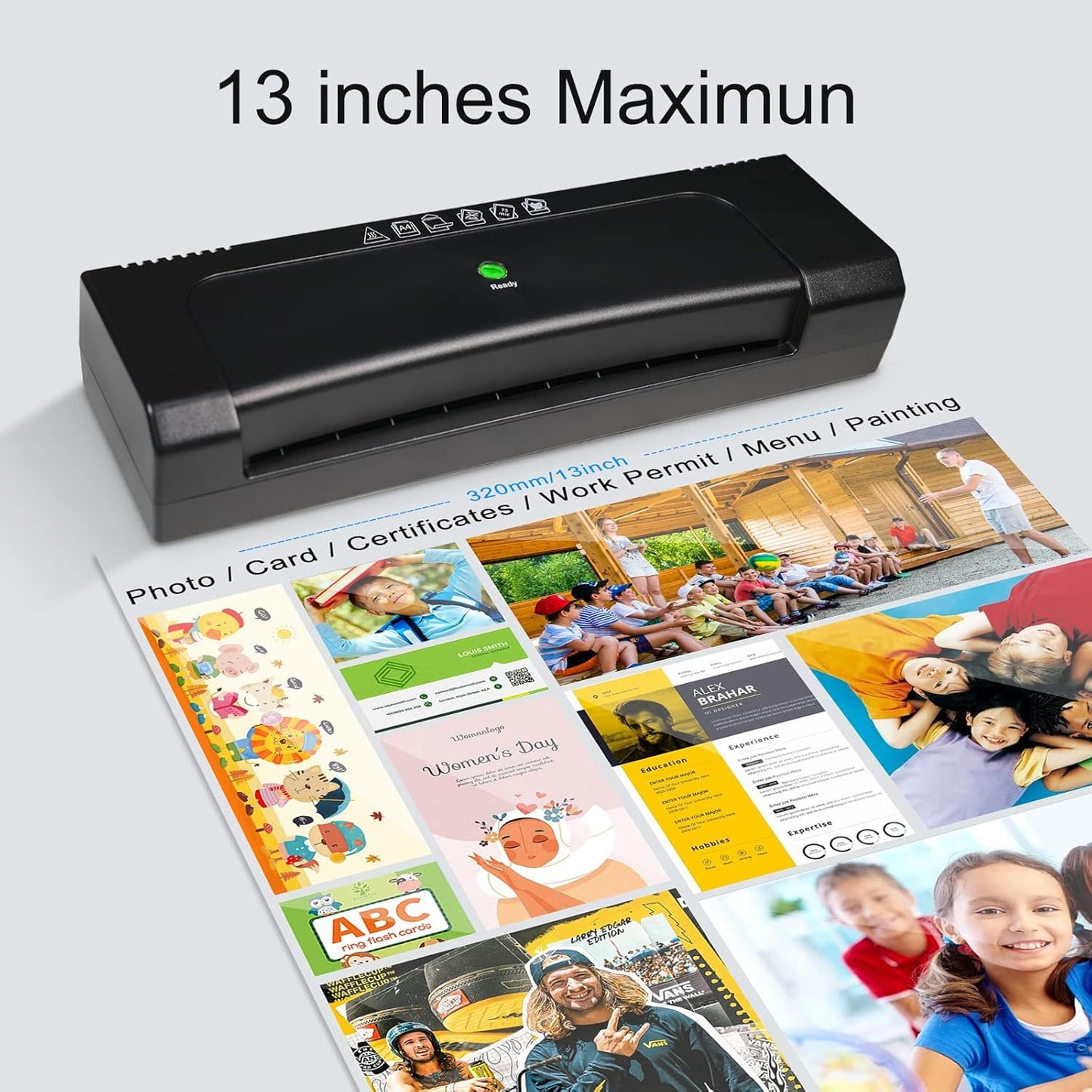 Laminator 9-inch Thermal Laminator with Laminating Sheets 10pcs, with Paper Cutter and Corner Rounder,with 2-Min Faster Preheat,Mini Personal Lamination Machine withr for Teacher Home