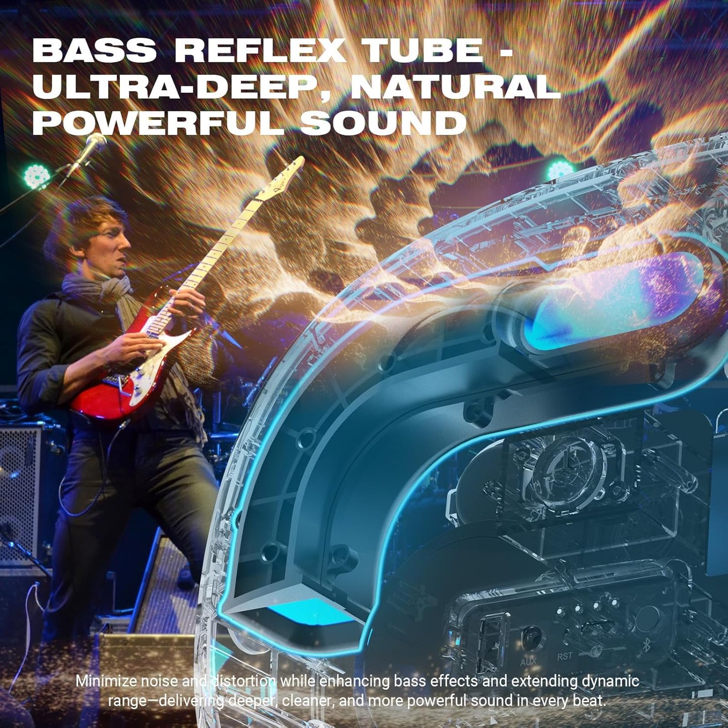 Bluetooth Speaker Loud, W-KING T8II Portable Bluetooth Speakers Wireless, 96W Peak Powerful Outdoor Boombox Subwoofer, Deep Bass/Clear Sound, BT5.4/Fast Charging/USB/AUX, Party Large Speaker