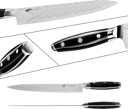TUO Chef Knife - Kitchen Knives 10-inch High Carbon Stainless Steel - Pro Chef’s Knife with G10 Full Tang Handle - Black Hawk-S Series Knives Including Gift Box