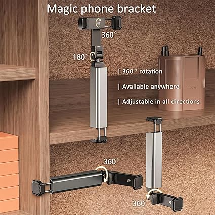 Airplane Phone Holder Mount - Portable Foldable Travel Essentials with 360 Degree Rotation Cell Phone Stand for Desk,Bed,Plane Travel, Treadmill