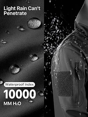 FREE SOLDIER Men's Outdoor Waterproof Soft Shell Hooded Military Tactical Jacket