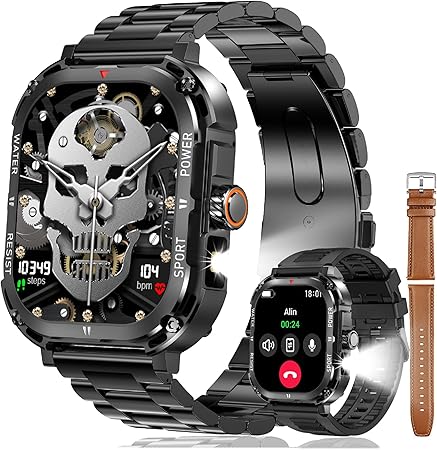 Men's Smart Watch with 2.1" Large Screen, 820mAh Battery, IP68 Water Resistance, Bluetooth Calls, Heart Rate and Sleep Monitor, 120 Sports Modes