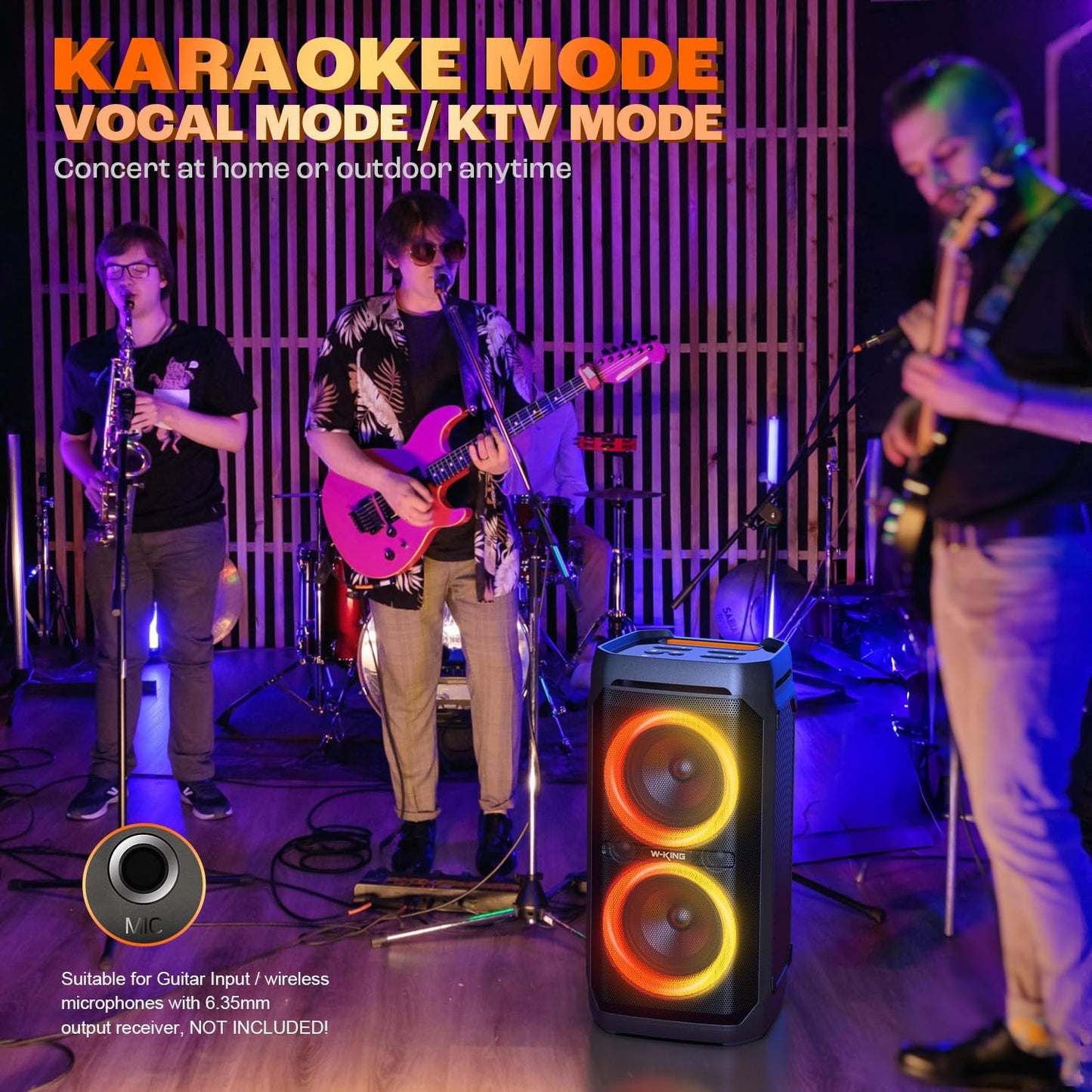 240W Peak Speakers Bluetooth Wireless Loud, T11, 115dB Deep Bass, Large Haut Parleur Bluetooth Party Box,Portable Boombox,IPX6 Waterproof Party Outdoor Speakers, RGB Lights, 24H, MIC & Guitar in, TF, AUX