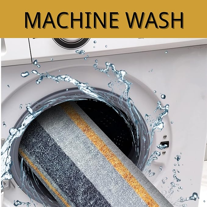 W&M Bath Indoor Mat Bathroom Rug Bath Microfiber Carpet Soft and Water Absorbent Low Profile Modern Indoor Floor Rug Machine Washable Mat for Bathroom Bedroom Living Room