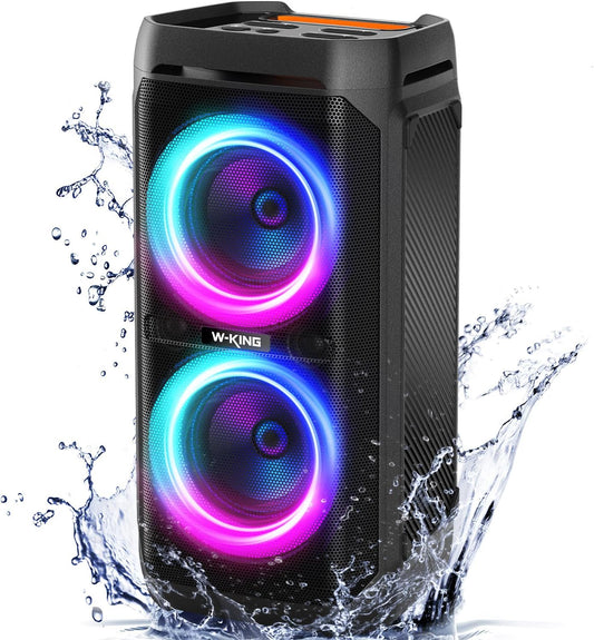 240W Peak Speakers Bluetooth Wireless Loud, T11, 115dB Deep Bass, Large Haut Parleur Bluetooth Party Box,Portable Boombox,IPX6 Waterproof Party Outdoor Speakers, RGB Lights, 24H, MIC & Guitar in, TF, AUX