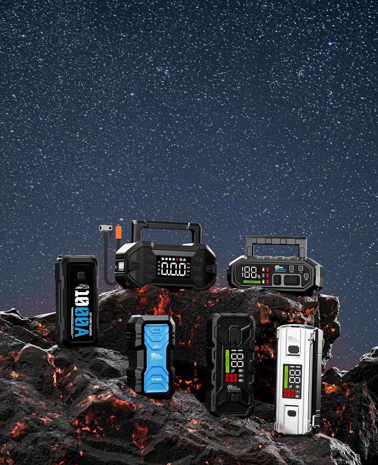 4000A 便携式汽车应急启动电源：12V 电池启动盒应急套件，适用于 10.0L 汽车卡车，汽车启动器，快速充电移动电源，带 USB-C 接口、LED 指示灯、智能保护功能，GK-J1205