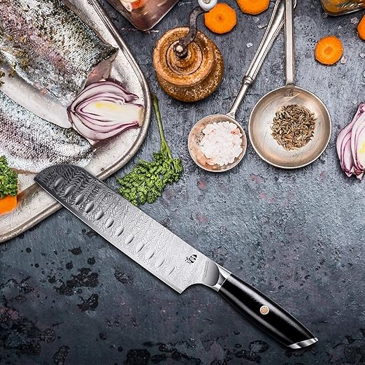 TUO Santoku Knife - 7 inch Kitchen Knife Japanese Chef Knife Asian Knife, Japanese AUS-8 Stainless Steel with Ergonomic G10 Handle - Falcon S Series with Gift Box