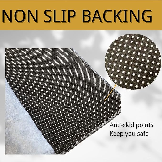 W&M Bath Indoor Mat Bathroom Rug Bath Microfiber Carpet Soft and Water Absorbent Low Profile Modern Indoor Floor Rug Machine Washable Mat for Bathroom Bedroom Living Room